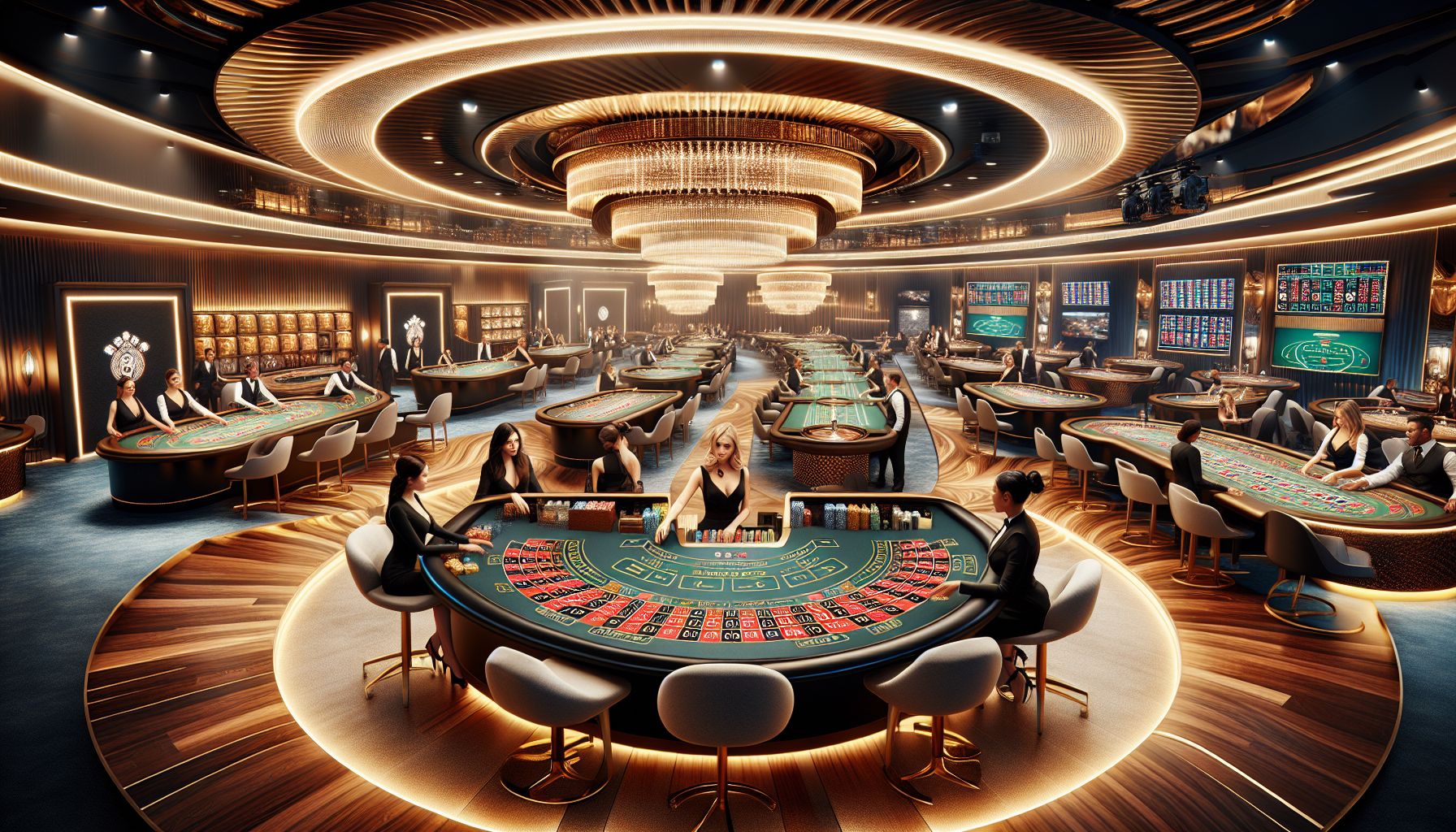 6161PH live casino featuring baccarat, roulette and blackjack tables with dealers