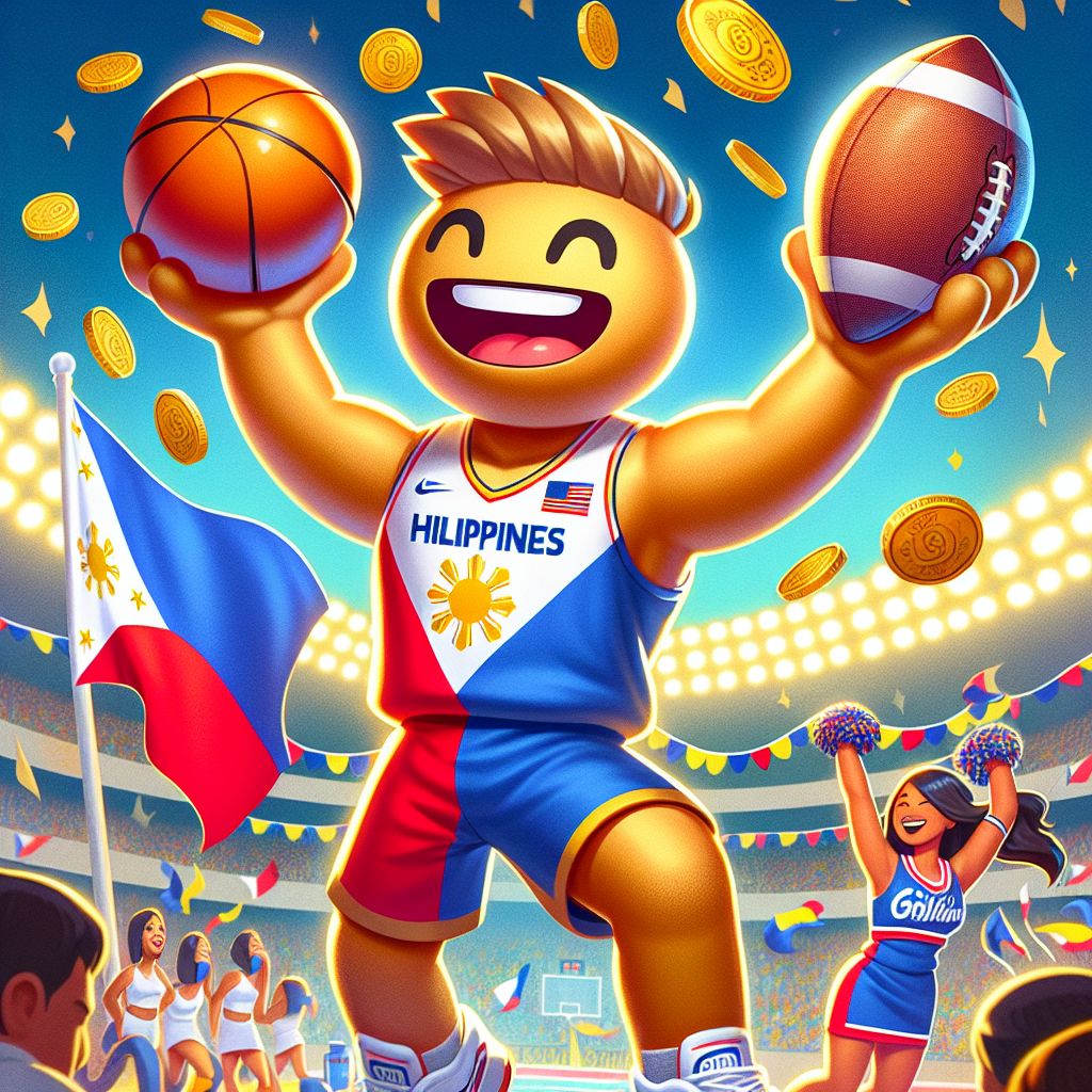 6161PH Sports betting characters with basketball and football elements in Philippine setting